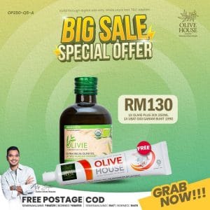 Olivie Plus 250ml + FREE Ubat Gigi Garam Bukit