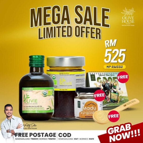 Olivie Plus 250ml + Olivie Power UP 340g + Free Madu 50g + Free Sudu