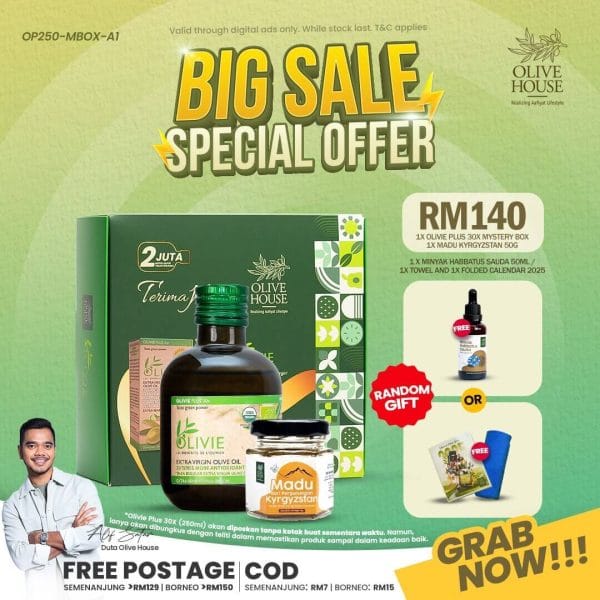 Olivie Plus 250ml + FREE Madu Kyrgyzstan 50g + FREE Misteri Item