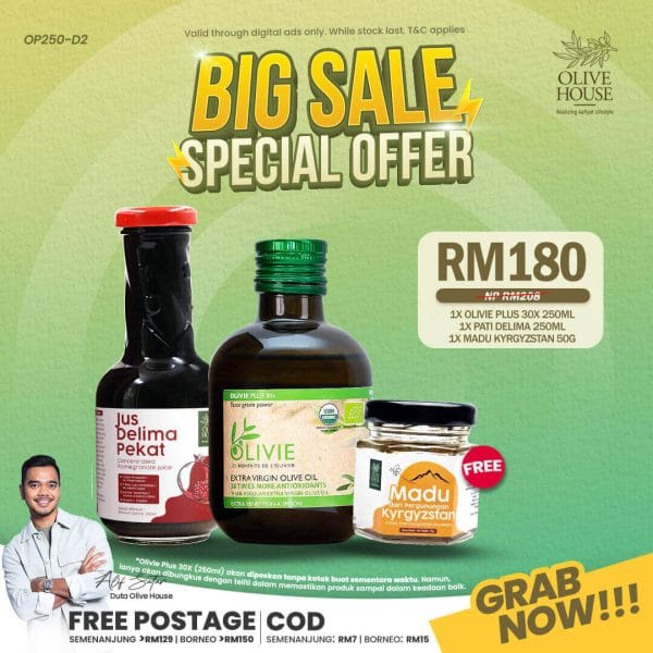 Olivie Plus 250ml + Pati Delima 250ml + FREE Madu Kyrgyzstan 50g