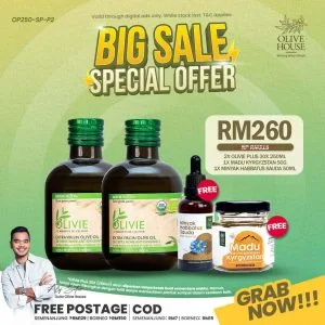 2x Olivie Plus 250ml + FREE Madu 50g + FREE Habbatussauda