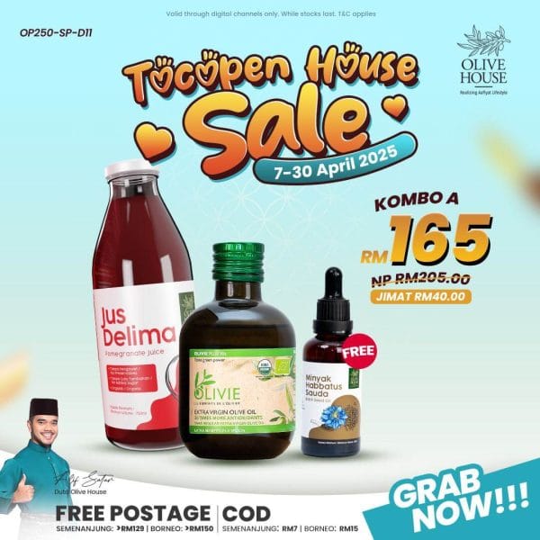 Olivie Plus 250ml + Jus Delima 750g + FREE Habbatussauda 50ml