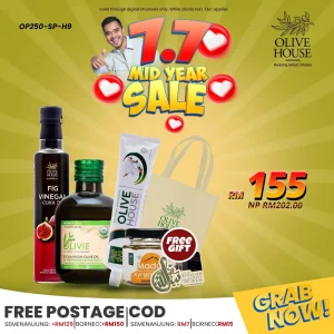 Olivie Plus 250ml + Cuka Tin 250ml +Ubat Gigi Bunga Cengkih + FREE Madu 50g + FREE Non-Wooven Bag + FREE Fridge Magnet