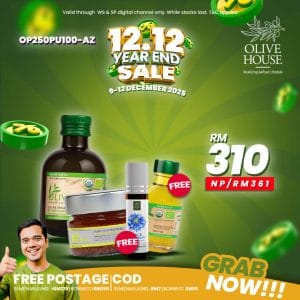 Olivie Plus 250ml + Olivie Power UP 100g + FREE Olivie Plus 50ml + FREE Calm & Comfort + FREE Wall Calendar