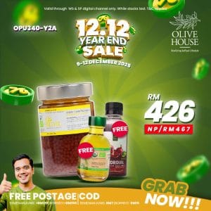 Olivie Power UP 340g + FREE Olivie Plus 50ml + FREE Kordial Delima + FREE Wall Calendar