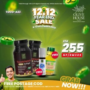2x Tocotrienols + FREE Olivie Plus 50ml + FREE Calm & Comfort + FREE Wall Calendar