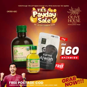 Olivie Plus 250ml + Olivie Plus 50ml + FREE Kurma Ajwah 35g