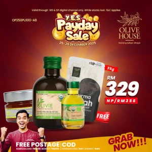 Olivie Power Up 100g + Olivie Plus 250ml + Olivie Plus 50ml + FREE Kurma Ajwah 35g
