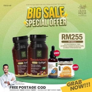2x Tocotrienols + FREE Madu 50g + FREE Habbatussauda