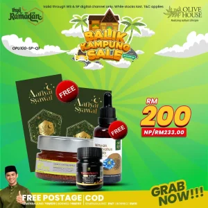 Olivie Power UP 100g + Tocotrienols Mini + FREE Habbatussauda + FREE 2 Pack Sampul Raya