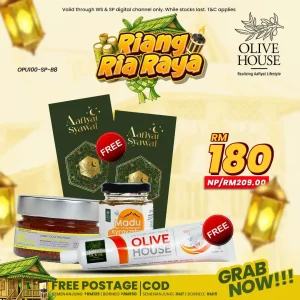 Olivie Power Up 100g + Madu Kyrgyzstan 50g + FREE Ubat Gigi Garam Bukit + FREE 2x Sampul Raya