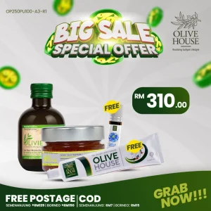 Olivie Plus 250ml + Olivie Power UP 100g + FREE Calm & Comfort + FREE Ubat Gigi Bunga Cengkih