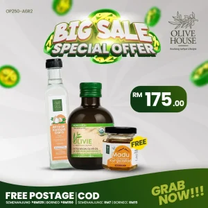 Olivie Plus 250ml + Minyak Kelapa Dara 250ml + FREE Madu 50g