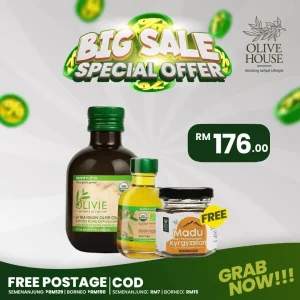 Olivie Plus 250ml + Olivie Plus 50ml + FREE Madu Kyrgyzstan 50g