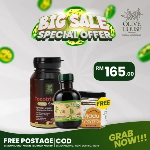 Tocotrienols + Olivie Plus 50ml + FREE Madu Kyrgyzstan 50g