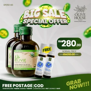 2x Olivie Plus 250ml + FREE 2x Calm & Comfort