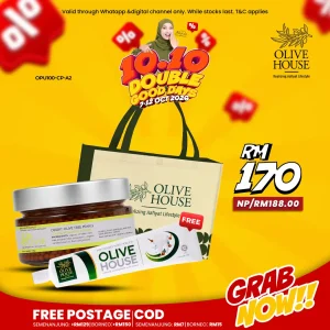 [10.10] Olivie Power Up 100g + FREE Ubat Gigi Bunga Cengkih + FREE Bag