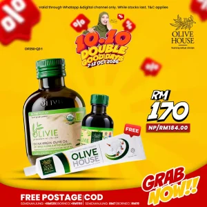 [10.10] Olivie Plus 250ml + Olivie Plus 50ml + FREE Ubat Gigi Bunga Cengkih